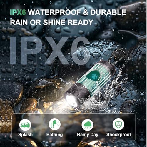 Tubasion 3-in-1 Dog Poop Bag Holder with Flashlight 7-Color, USB-C Rechargeable doggie bag holder for leash, IPX6 Waterproof Anti-Slip Clip Pet Waste Bag Dispenser for Walking (2 Dispensers, 60 Bags) - Image 7