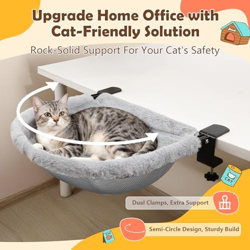 X-Large Cat Desk Bed for Home Office, 19"x15" Spacious Nest - Image 2