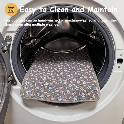 Washable Dog Bed Mat, Upgraded Non-Slip Durable Dog Bed, Soft and Comfortable, Machine Washable Luxury Kennel Pad, Paw Pattern Design Kennel Beds Mats for Large Medium Small Pets, 43.3" x 27.6" - Image 4