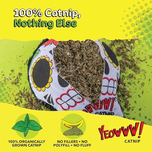 Yeowww! Catnip La CAT-rina Toy for Cats - Día de Los Muertos Design - Made in the USA - Stuffed with Organically Grown Catnip - Image 3