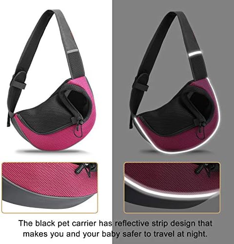 FDJASGY Pet Sling Carrier for Small Dogs Cats,Breathable Mesh Travelling Hand Free Puppy Backpack with Pouch and Adjustable Strap Carrier - Image 5