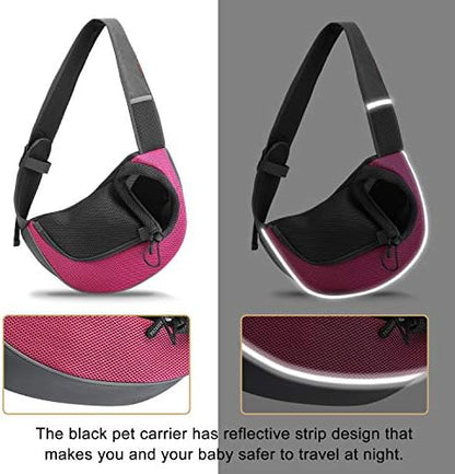 FDJASGY Pet Sling Carrier for Small Dogs Cats,Breathable Mesh Travelling Hand Free Puppy Backpack with Pouch and Adjustable Strap Carrier - Image 5