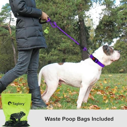 Taglory Rope Dog Leash for Medium Large Dogs, 5 FT Padded Handle, Purple - Image 2