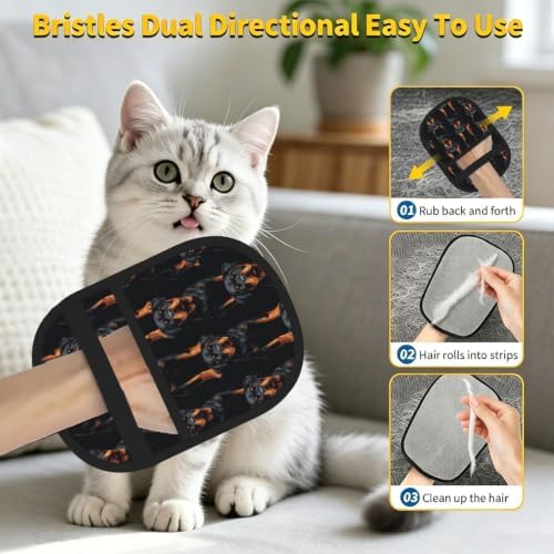 Rottweiler Dog Black Tan Guard Breed Pet Hair Removal Glove For Cats Dogs - Image 7