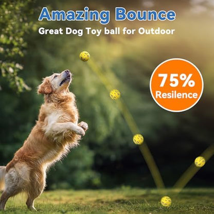 Indestructible Dog Ball Toy, Durable Dog Tennis Balls for Aggressive Chewers, High Bounce & Floating Balls for Dogs, Jolly Ball for Fetch in Yard, Beach & Pool(4 Pack) - Image 4