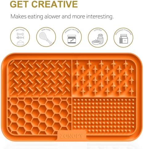 Licking Mat for Dogs & Cats with Suction Cups, 1 Pack Dog Slow Feeder Lick Pat for Anxiety Relief, Dog Toys Feeding Mat for Butter Yogurt Peanut, Pets Bathing Grooming Training Mat - Image 2
