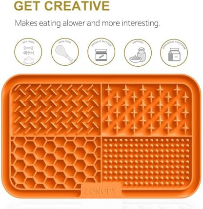 Licking Mat for Dogs & Cats with Suction Cups, 1 Pack Dog Slow Feeder Lick Pat for Anxiety Relief, Dog Toys Feeding Mat for Butter Yogurt Peanut, Pets Bathing Grooming Training Mat - Image 2