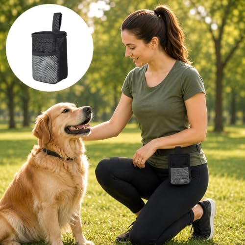 Black Portable Small Dog Treat Pouch, Treat Bag for Dog Training - Image 5