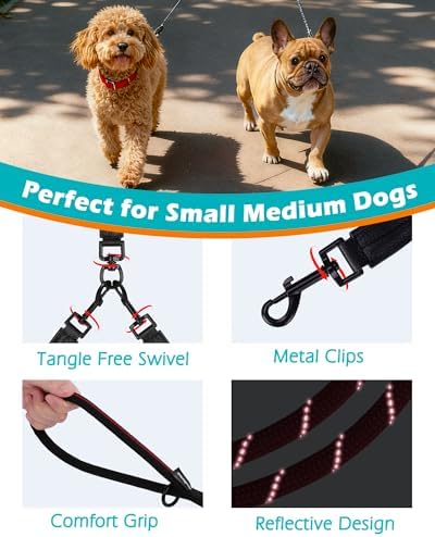PetBonus Rope Double Dog Leash, No Tangle Dual Leash for Walking Two Dogs - Image 2