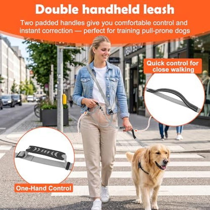 XiaZ Hands Free Dog Leash,Versatile Crossbody Dog Leash,5.9-7.9 FT Waist Belt with Double Handles for Small Medium and Large Dogs Walking, Running and Jogging, Gray - Image 4