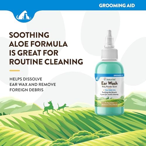 NaturVet Ear Wash with Tea Tree Oil Aloe & Baby Powder Scent - Image 3