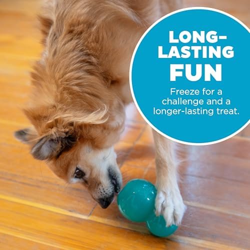 Outward Hound Double-Tuff Stuffable Dog Toy, Medium Blue, 3.9" x 2.5" – Treat Dispensing Chew Ball for Small to Medium Dogs, Interactive Puzzle Toy for Enrichment & Slow Feeding - Image 5