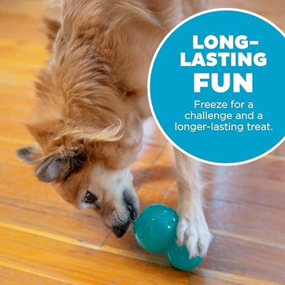 Outward Hound Double-Tuff Stuffable Dog Toy, Medium Blue, 3.9" x 2.5" – Treat Dispensing Chew Ball for Small to Medium Dogs, Interactive Puzzle Toy for Enrichment & Slow Feeding - Image 5