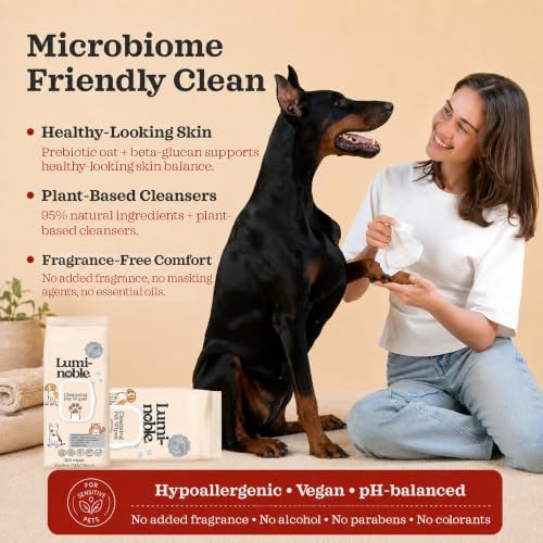 Dog & Cat Wipes Unscented – 100 Ct Hypoallergenic Pet Wipes, Fragrance Free - Image 2