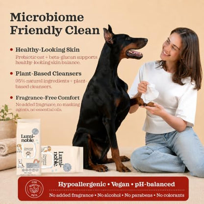 Dog & Cat Wipes Unscented – 100 Ct Hypoallergenic Pet Wipes, Fragrance Free - Image 2