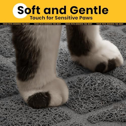 Conlun Cat Litter Mat Litter Trapping Mat, 30" x 20" Premium Durable PVC Grid Mesh with Scatter Control, Non-slip, Less Waste Cat Litter Box Mat, Soft on Kitty’s Paws, Urine Waterproof - Image 6