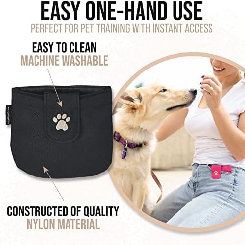 Dog Treat Pouch, Black Pocket Sized Training Reward Pouch - Lightweight Dog Treat Holder with Magnetic Flap for Stability, Perfect Dog Accessories, Made of Durable Nylon, Machine Washable - Image 3