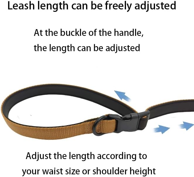 Multifunctional Dog Leash with Extra Handle -4 in 1 Hands-Free Adjustable Dog Leash for Jogging, Walking, Running - Fits Small and Medium-Sized Dogs (Sand, M)