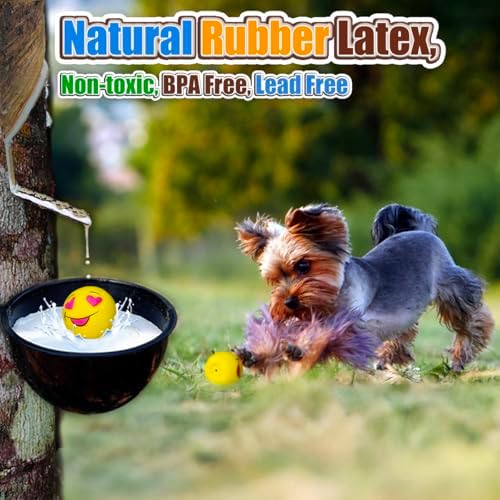 HOLYSTEED Latex Squeaky Dog Balls for Small Dogs, Mini Breed, 2" Round Toys - Image 4