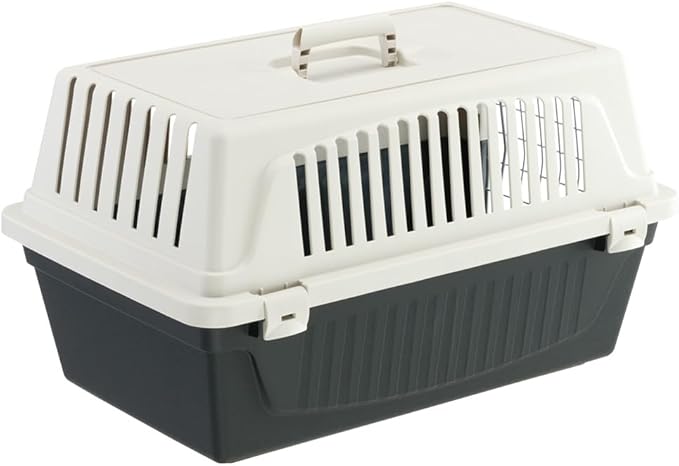 Ferplast Cat Carrier Small Dog Carrier, Secure, Practical, Easy to Clean, Durable Pet Dog/Cat Travel Box Cage up to 8 Kg. 58 x 37 x h 32 cm. Black