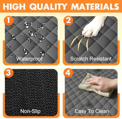 Dog Car Seat Cover for Back Seat, Fits Cars/SUVs/Trucks, M-Charcoal Grey - Image 4