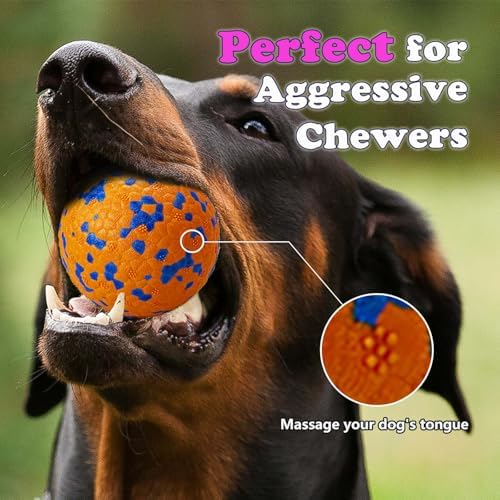 Dog Ball Toys Dog Tennis Ball for Aggressive Chewers Indestructible Bouncy Lightweight Water Toy Fetch Ball for Large Medium and Small Dog - Image 5