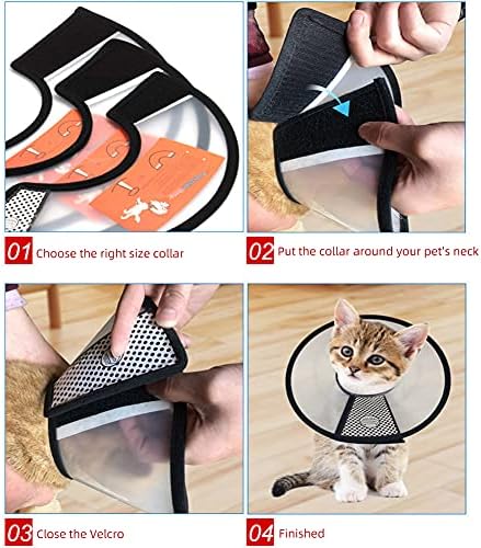 Plastic Pet Recovery Collars & Cones for Dogs and Cats After Surgery Adjustable Dog Neck Cone Surgical Elizabeth E-Collar Prevent Biting and Stop Licking Wound (S) - Image 4