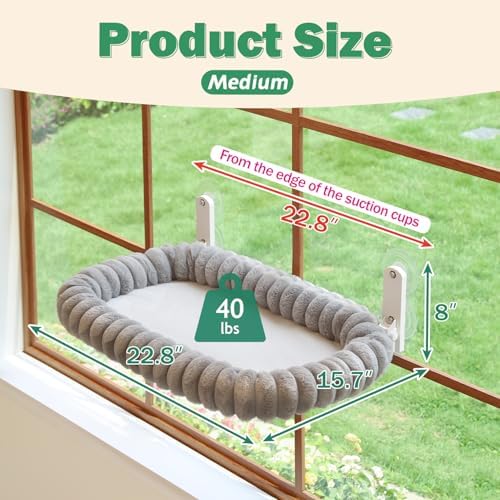 Zakkart SnugCloud Foldable Cat Window Perch (Gray, M) - Image 3