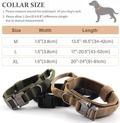 Tactical Dog Collar, Adjustable Military Training Nylon Pet Collar,Brown XL - Image 5