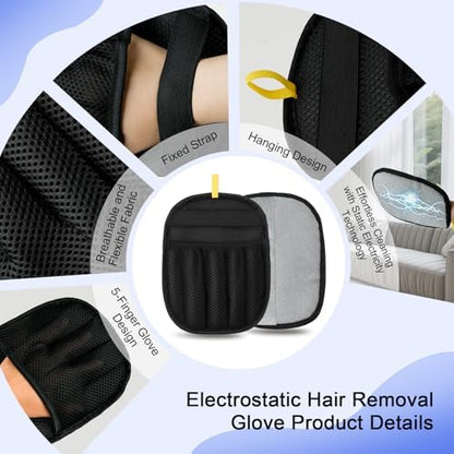 3 Pack Pet Hair Removal Tools for Dog & Cat Five-Finger Hair Remover Gloves - Image 3