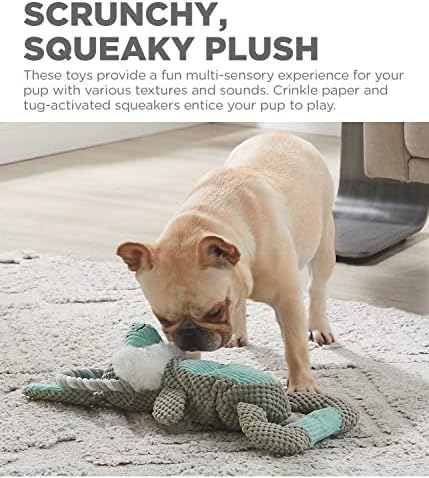 Outward Hound Scrunch Bunch Dog Tug Toy, Bunny, Plush & Squeaky, 16.7" - Image 5