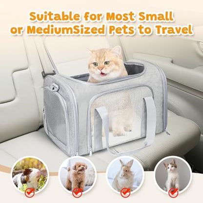 Cat Carrier Soft Up to 16 Lbs, Breathable Pet Travel Bag with Steel Frame - Image 4
