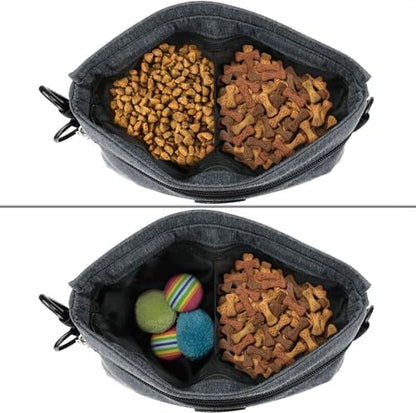 Viklluyr Dog Treat Pouch with Magnetic Closure, 2 Zip Pockets, Removable Inner Pocket, Padded Shoulder Strap, Perfect Food Bag for Agility Training - Including Carabiner - Image 4