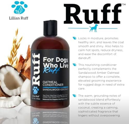Ruff by Lillian Ruff Oatmeal Dog Shampoo & Conditioner with Aloe & Coconut Oil | Relieves Itching & Hot Spots | Moisturizing & Deodorizing | Safe for Puppies | USA Made - Image 5