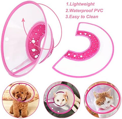 Vivifying Pet Cone for Cats and Small Dogs, 3 Size of Adjustable 5.7-8in Lightweight Recovery Elizabethan Collar for Cats, Puppies and Mini Dogs (Pink) - Image 4