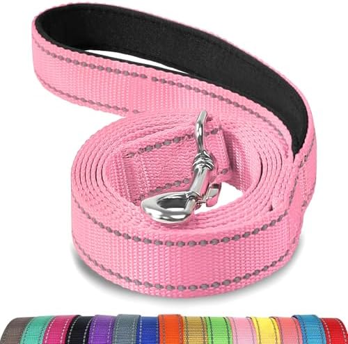 Joytale Reflective Dog Leash for Medium & Large Dogs, 4 FT x 1", Pink by Joytale