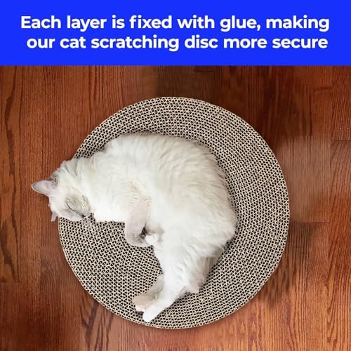 Round cat Scratcher Refill, 10 inch Diameter, 7/8 inch Thickness Scratcher Replacement Pads, Scratching Board Circle, Scratch pad, scratchers for Indoor Cats (3pcs) - Image 3