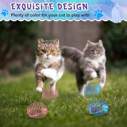 Jecery 5 Pcs Cat Toys Spring,Feathered Radish,Multicolor - Image 4