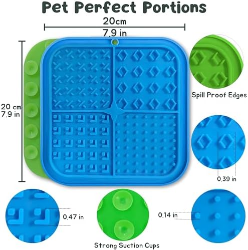 Large Licking Mats for Dogs and Cats, Slow Feeder Lick Pad with Suction Cups for Dog Training,Peanut Butter Licking Pad for Boredom Reducer (2 Lick Mats with Free Spatula, Tooth Brush, cleaning Brush) - Image 5