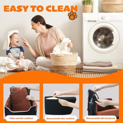 ALL GOOD PET SUPPLIES Dog Car Seat for Small/Medium Dogs Under 35lbs | Soft Memory Foam Booster Car Seat with Detachable Washable Cover and Elevated Cushion, Puppy Dog Car Bed - Image 4