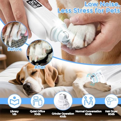 2-in-1 Dog & Cat Nail Clippers and Grinder, Led Pet Nail Trimmers - Image 4