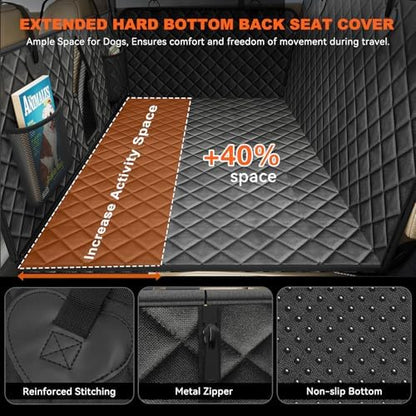 Back Seat Extender for Dogs, Non-Slip Dog Car Seat Cover for Back Seat with Hard Bottom, Durable Pet Car Backseat Cover, Waterproof Dog Hammock for Car SUV Truck - Image 2