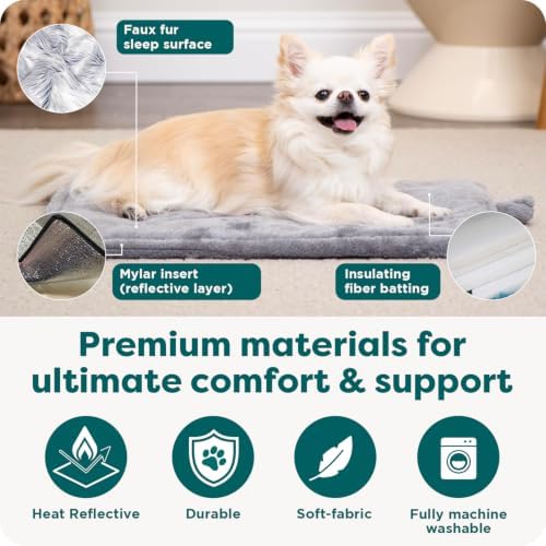 FurHaven ThermaNAP Self Warming Cat Mat, Dog Bed for Crates with Self-Warming Technology for Cozy Rest, Fully Machine Washable, Small, Plush Faux Fur, Espresso - Image 5