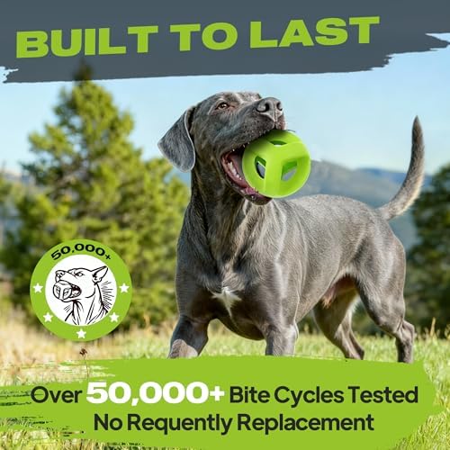 Fida Natural Rubber Dog Balls for Aggressive Chewers, Durable Dog Chew Toys for Large Dogs, Interactive Fetch & Tug of War Toys for Medium Large Breed Non-Toxic Dish Washable,4.5 * 4.5" - Image 3