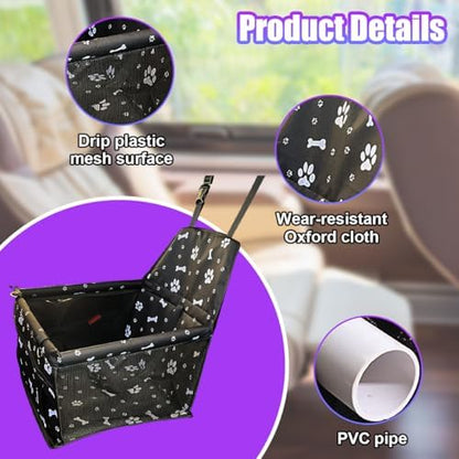 Pet Car Seat, Waterproof Oxford Dog Car Booster Seats, Black Bone - Image 3