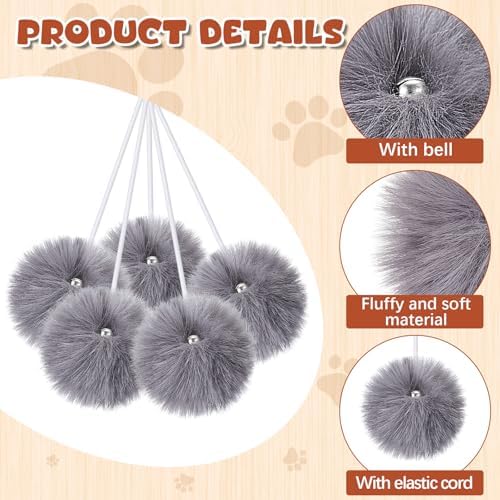 Simgoing Natural Rabbit Fur Cat Tree Ball Replacement Parts, Gray - Image 3