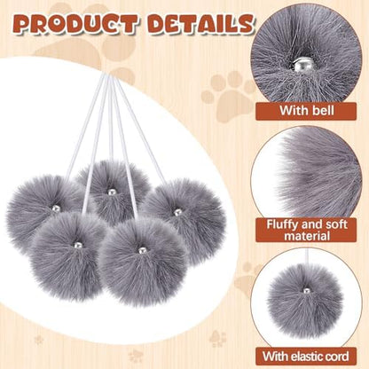 Simgoing Natural Rabbit Fur Cat Tree Ball Replacement Parts, Gray - Image 3