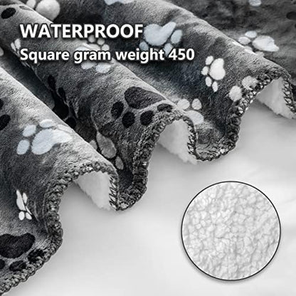 Dog Blanket Waterproof, Reversible Sherpa Fleece Sofa Protector 25x30 Grey - Image 2