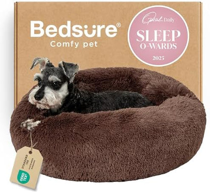 Bedsure Calming Small Dog Bed Donut Washable Cat＆Puppy Bed,23 inches Coffee by BEDSURE