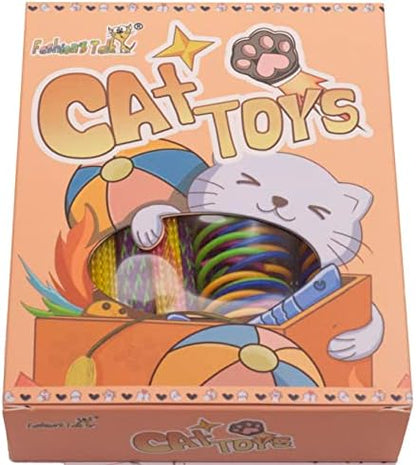Fashion's Talk 49PCS Cat Spring Toy for Kitten Catnip Bag Mesh Tubes Spring Cat Toy Bulk for Indoor Cats Kitty - Image 6